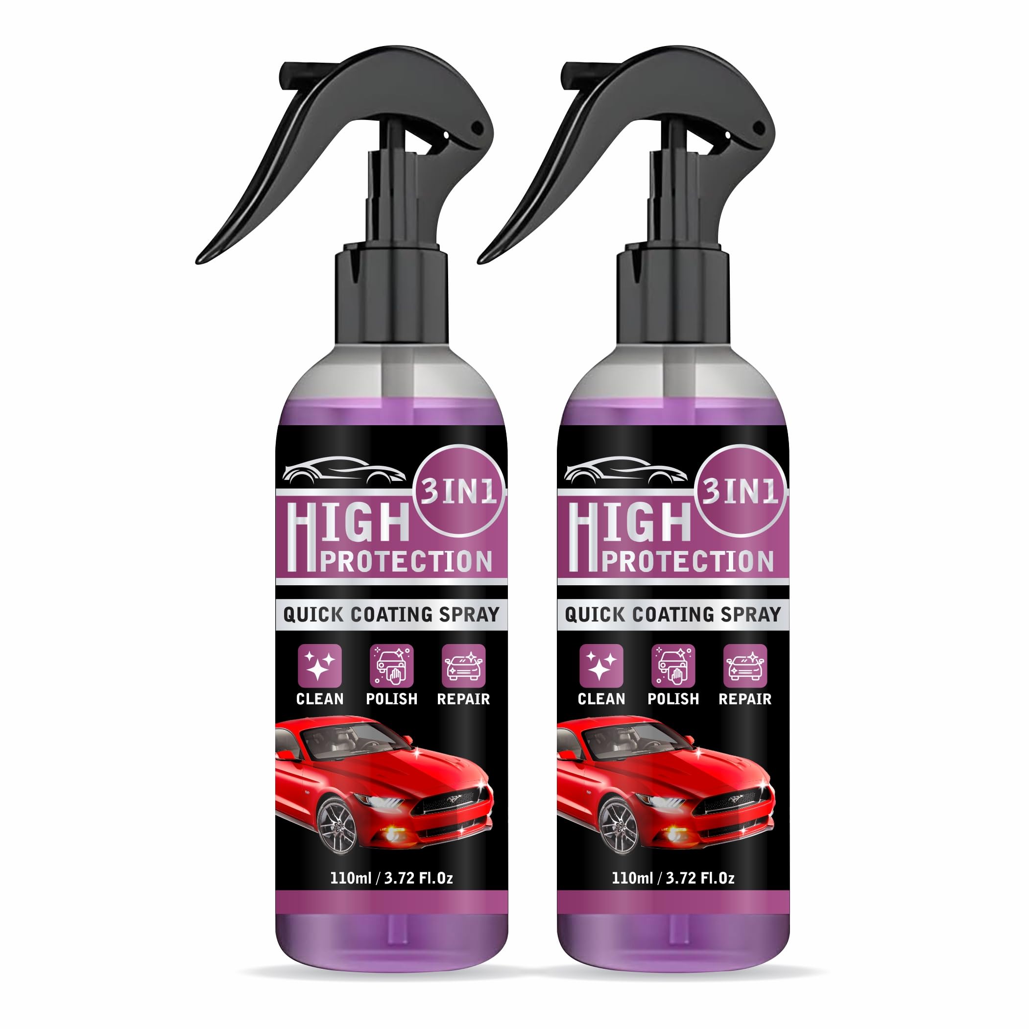 3 in 1 Quick Car Ceramic Coating Spray High Protection (Pack of 2)
