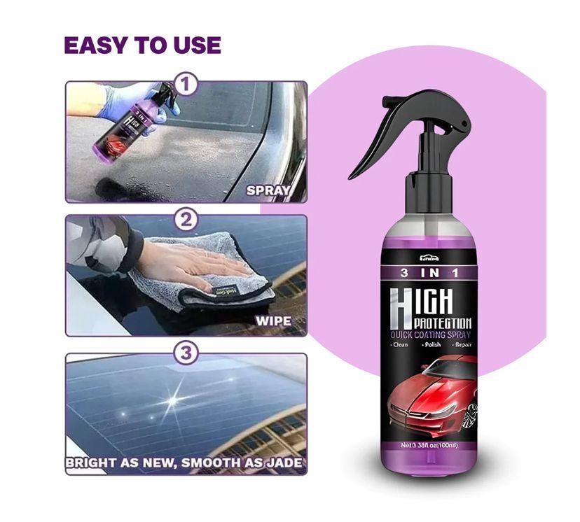 3 in 1 Quick Car Ceramic Coating Spray High Protection (Pack of 2)
