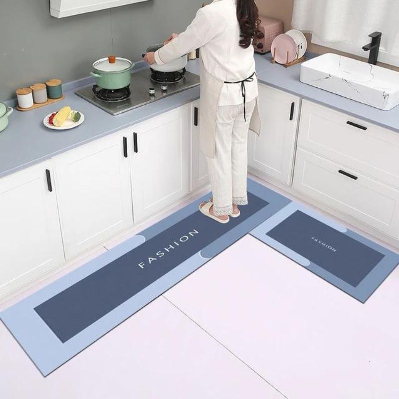 2 Piece Kitchen Mat, Waterproof Memory Foam Kitchen Rugs, Standing Desk Mat Floor Mat
